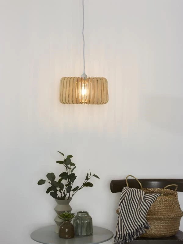 Lucide ETTA - Pendant light - Ø 29 cm - 1xE27 - Natural - atmosphere 1